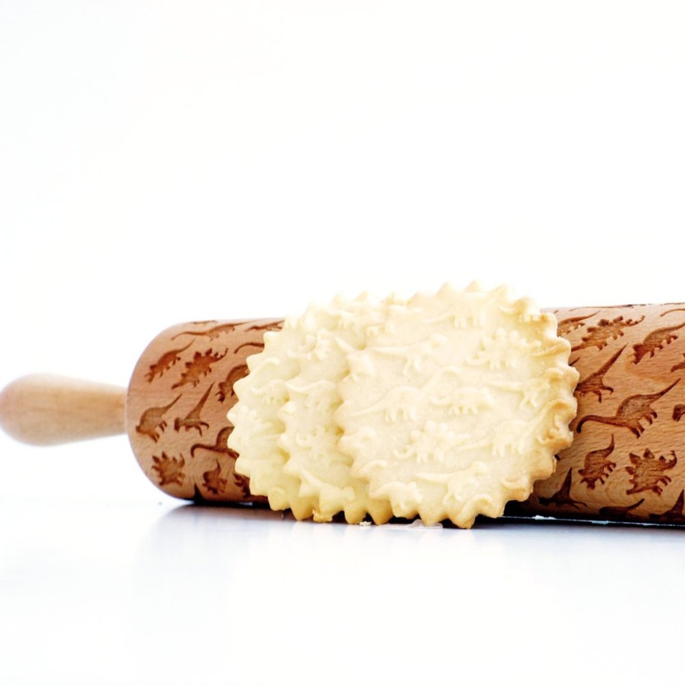 DINOSAUR EMBOSSING ROLLING PIN